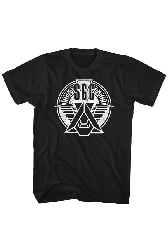 Stargate Sgc Emblem 7 Black Adult T-Shirt