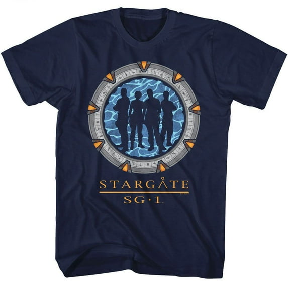 Stargate Silhouette Gate Navy Adult T-Shirt 4Xl