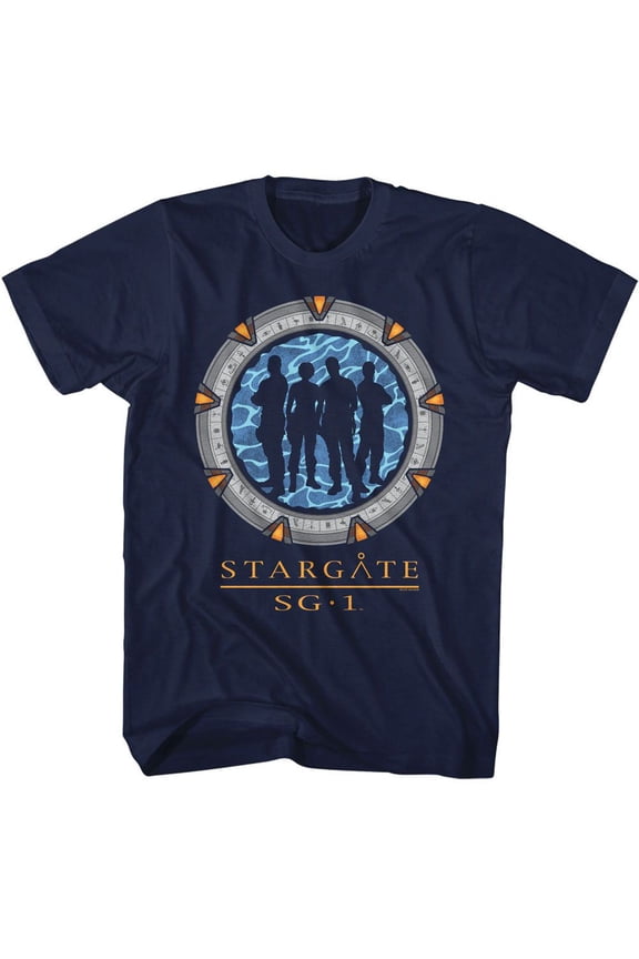 Stargate Silhouette Gate Navy Adult T-Shirt M