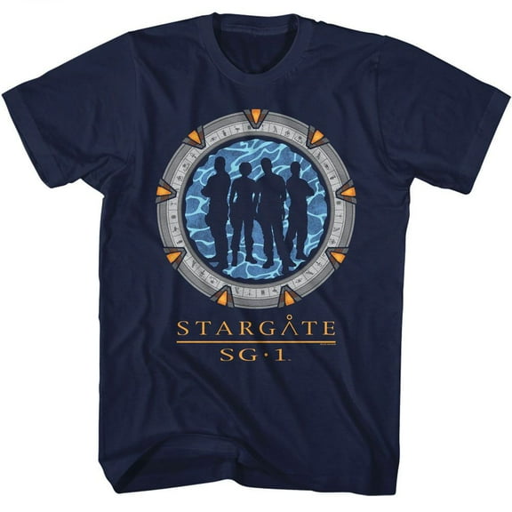 Stargate Silhouette Gate Navy Adult T-Shirt Xl