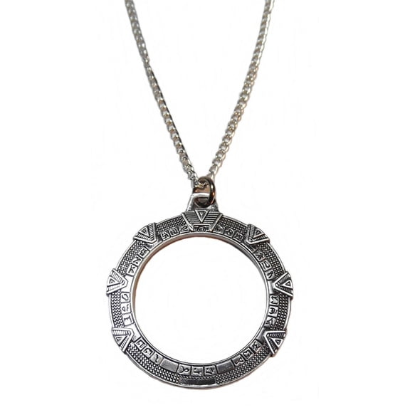 Stargate Silver SG-1 Stargate Antique Finish Metal Necklace