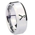thumbnail image 1 of Tungsten Stargate 8mm Gray Polished Beveled Edges Men's Ring, 1 of 1