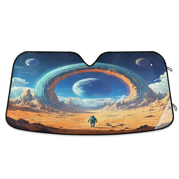 Stargate in Desert Car Windshield Sun Shade Foldable Car Front Window Visor Heat and UV Protection 53x23.5