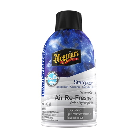 Meguiar's Car Air Refresher Odor Fighting Mist Stargazer, Long-Lasting Car Freshener Fights Strong & Unwanted Vehicle Smells Renewing Interiors with a Luxurious & Refreshing Scent, 2 oz Aerosol