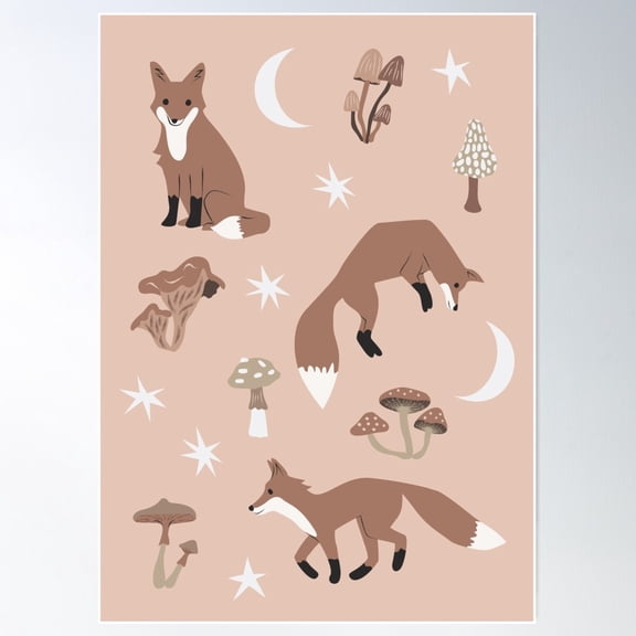 Stargazer'S Forest Mocha Poster Wall Art, Modern Wall Decor For Living Room Bedroom, 8x12 UNFRAMED