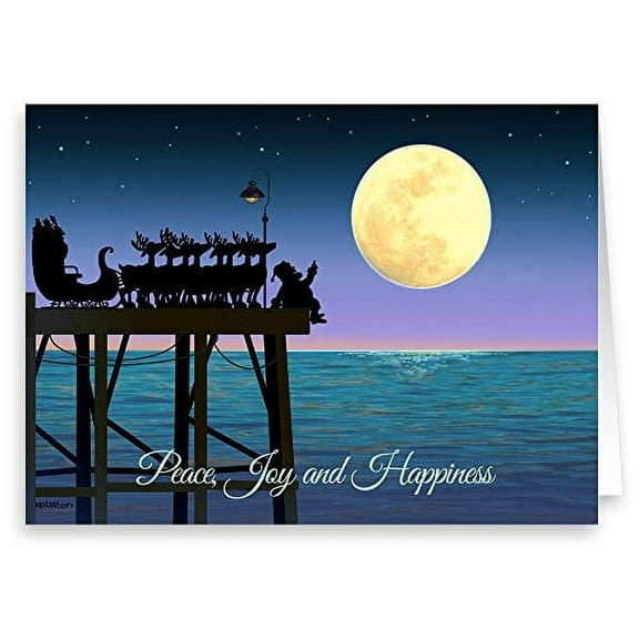 Stargazing on a Pier - Christmas Card - 18 Boxed Cards and Envelopes60036