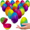 thumbnail image 1 of Stargo 16 Pack 3.2” Large Colorful Ombre Easter Eggs Empty - with hinges, Bright Ombre Multicolored, Plastic Easter Eggs Fillable, Eggs for Easter Egg Hunts, Basket Fillers, Party Favor, Surprise Eggs, 1 of 6