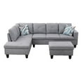 thumbnail image 1 of Starhome L Shaped Gray Couch with Ottoman(Pillows Included) Microfiber, 1 of 4