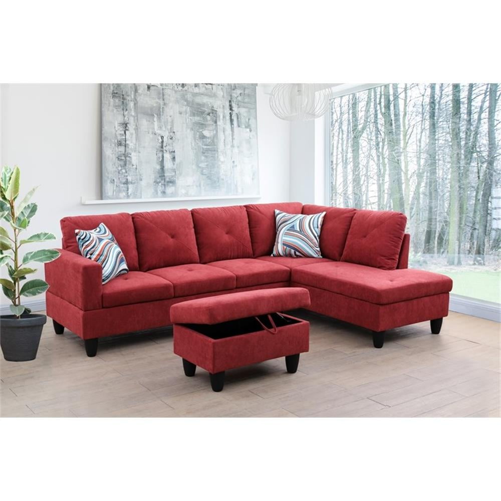 Starhome L Shaped Brown Couch with Ottoman(Pillows Included Starhome L Shaped Brown Couch with Ottoman(Pillows Included