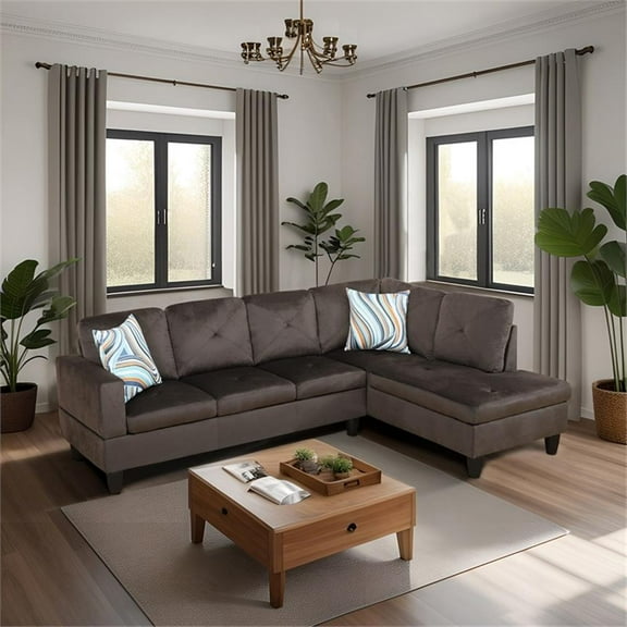 Starhome living La venta 2 piece sectional sofa Chocolate Material-Microfiber