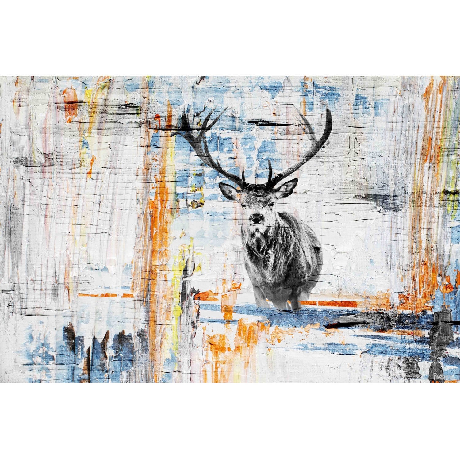 "Staring Deer" Painting Print on Wrapped Canvas