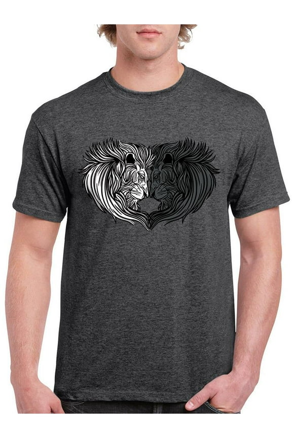 Staring Lions T-Shirt Men -Smartprints Designs, Male x-Large