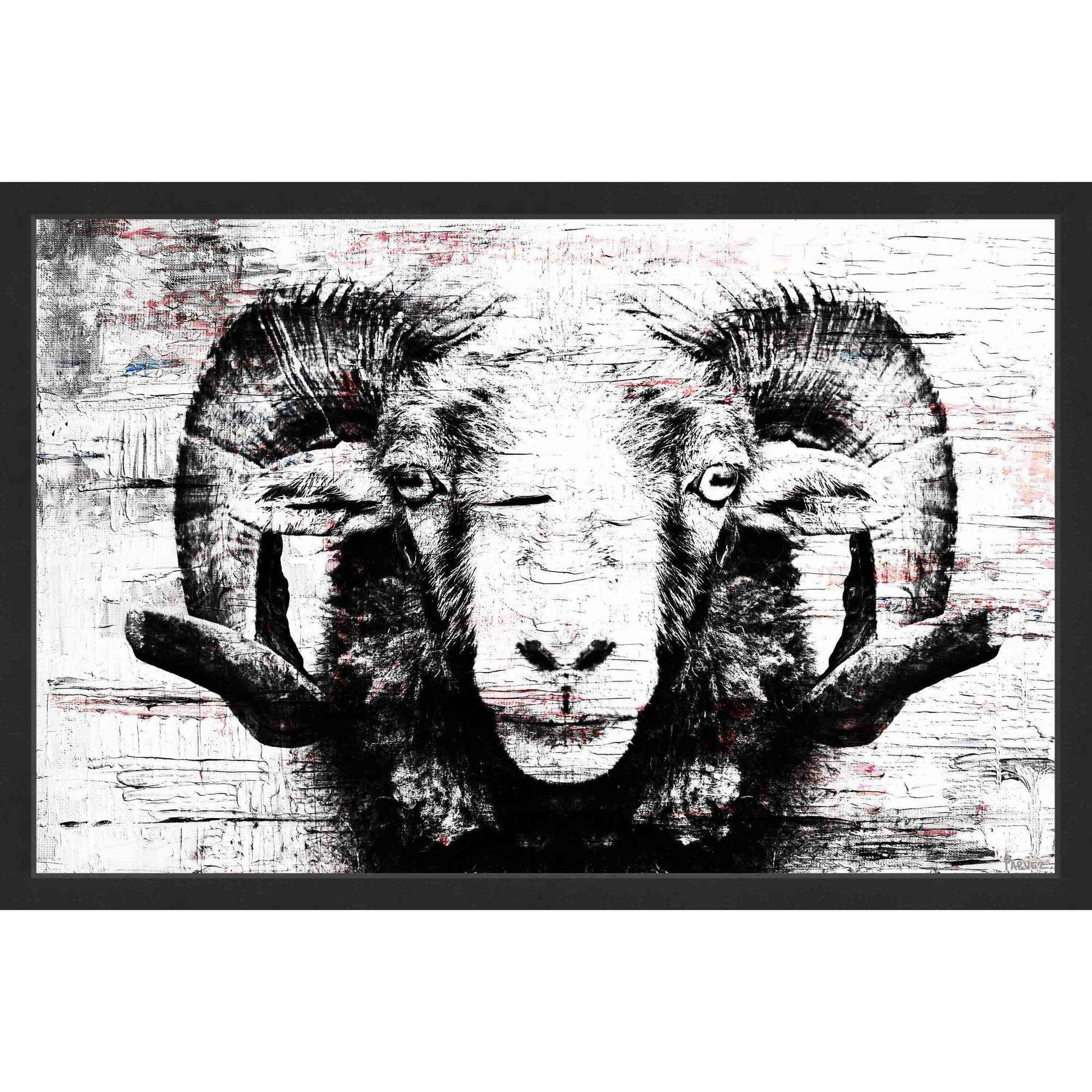 "Staring Ram Eyes" Framed Painting Print