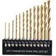 thumbnail image 1 of Stark 13PCS Drill Bit Set (1/16"-1/4") Quick Change High-Speed Steel Titanium Bit Set w/ Holder, 1 of 1
