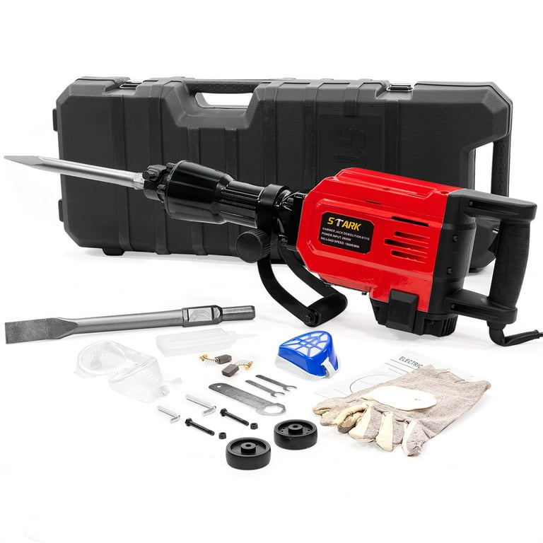 Stark 2800W Electric Jack Hammer Concrete Demolition Chisel Bit Set
