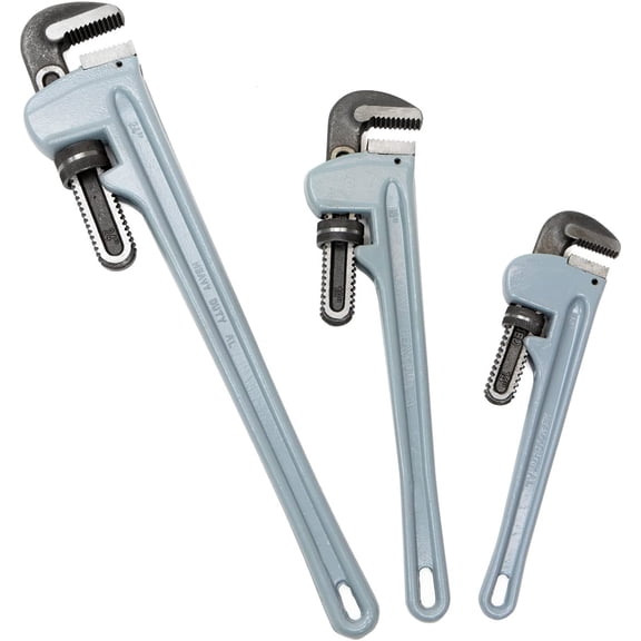 Stark 3PCS Aluminium Pipe Wrench Adjustable Jaw Plumbing Pipe Wrench (14" 18" 24" inch) Pipe Wrench Set
