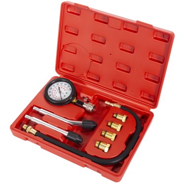 Engine Cylinder Compression Gauge Tester Kit – Gas Engine Diagnostic Tool, 0-300 PSI, Universal