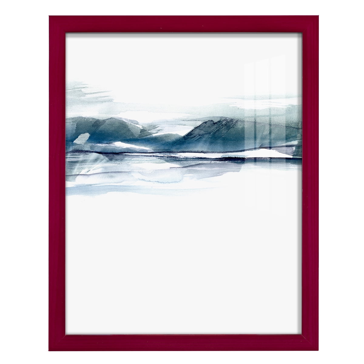Stark Horizon I - Framed Print w/glass - Cherry Red