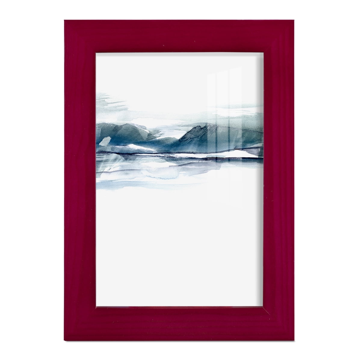 Stark Horizon I - Framed Print w/glass - Cherry Red