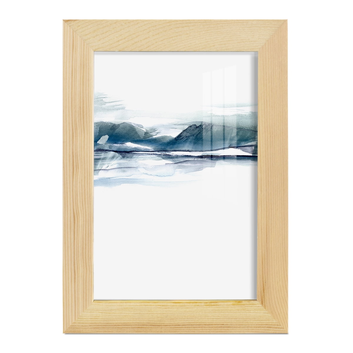 Stark Horizon I - Framed Print w/glass - Natural Wood