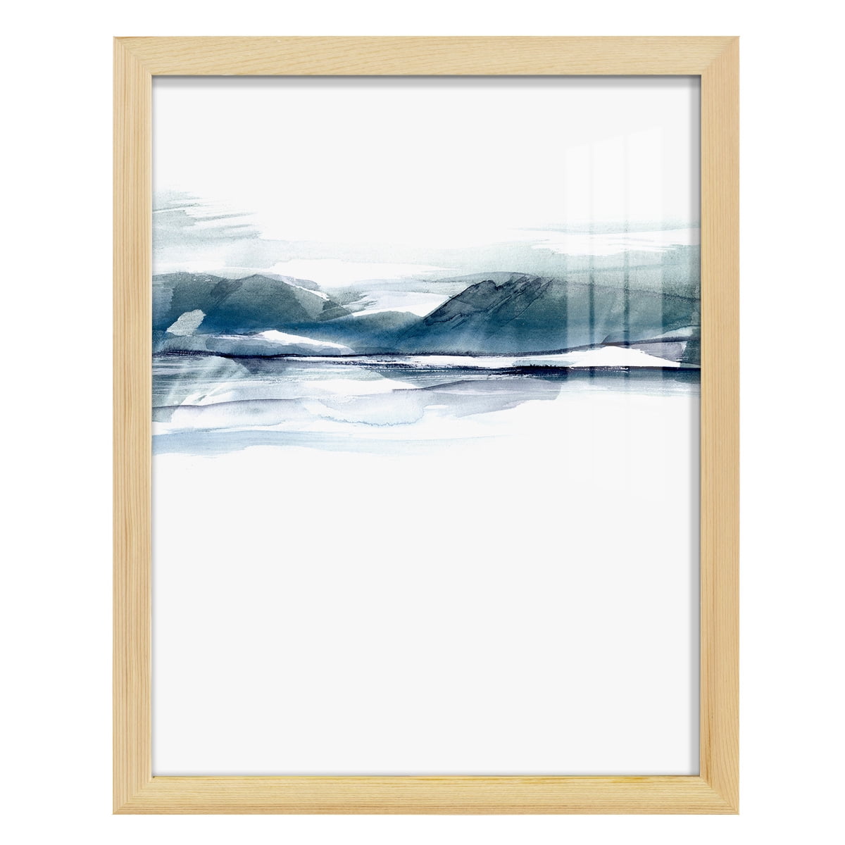 Stark Horizon I - Framed Print w/glass - Natural Wood