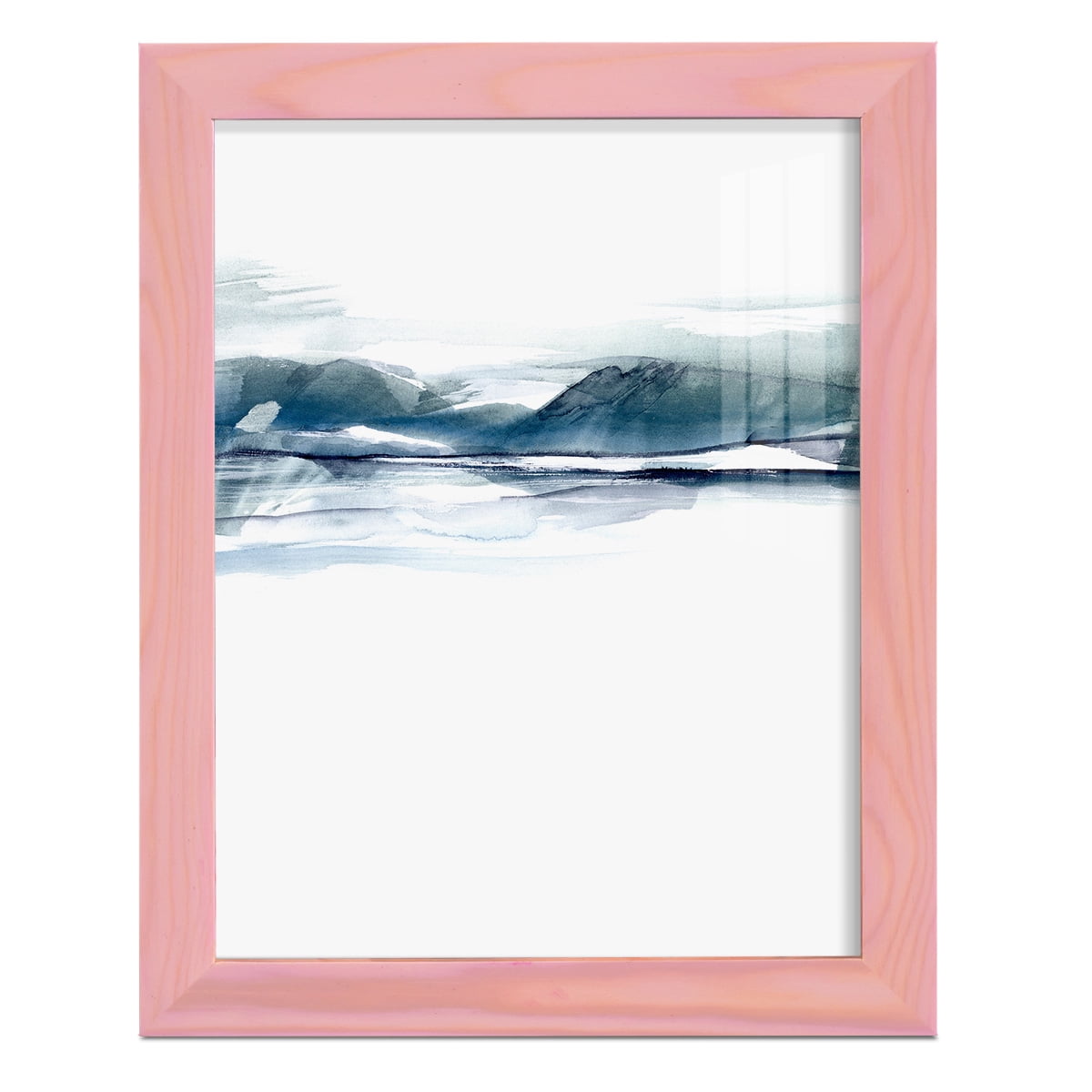 Stark Horizon I - Framed Print w/glass - Sunset Pink