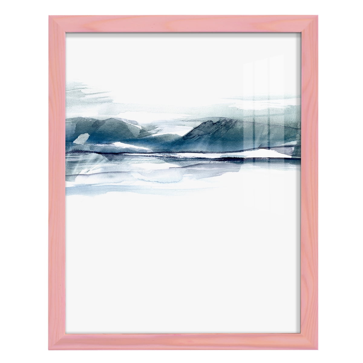 Stark Horizon I - Framed Print w/glass - Sunset Pink