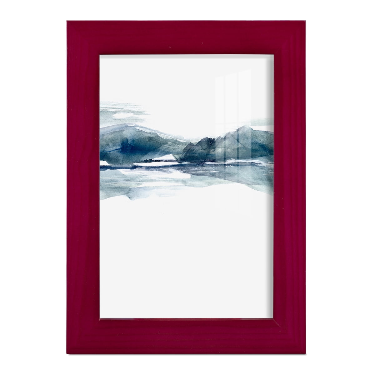 Stark Horizon II - Framed Print w/glass - Cherry Red