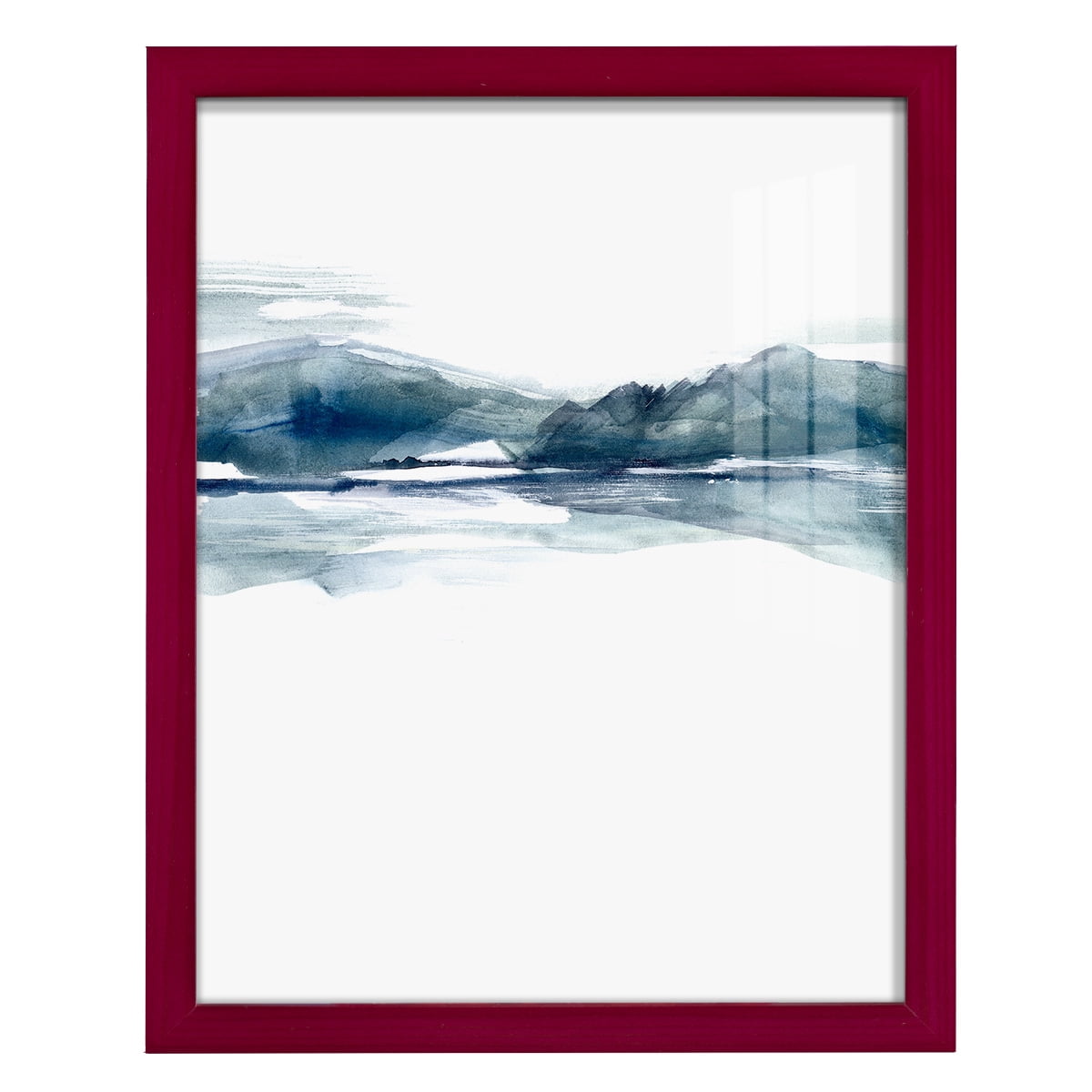 Stark Horizon II - Framed Print w/glass - Cherry Red