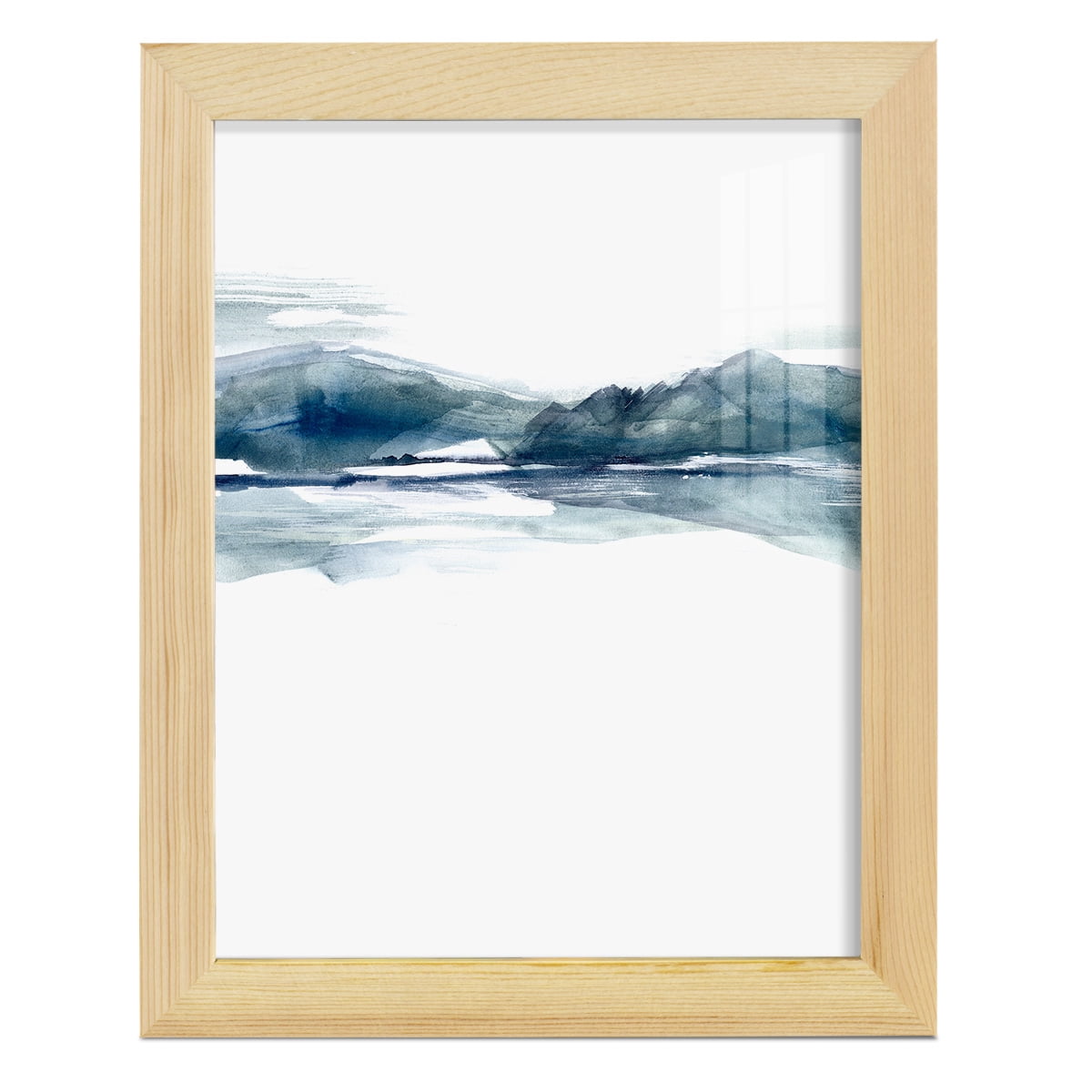 Stark Horizon II - Framed Print w/glass - Natural Wood