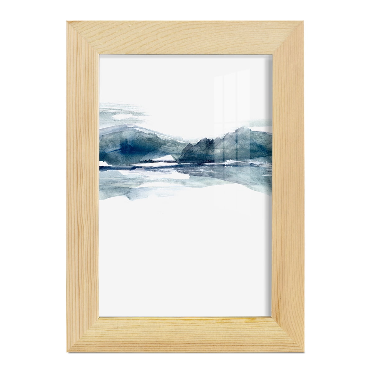 Stark Horizon II - Framed Print w/glass - Natural Wood