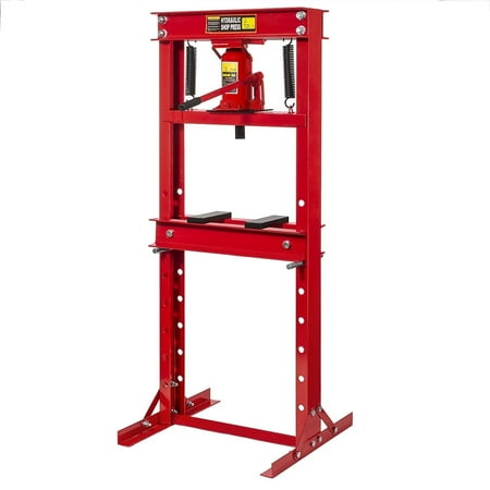 Stark USA 12-Ton Hydraulic Shop Press, 24,000 lb Heavy Duty H-Frame Garage Floor Press with Steel Press Plates, Red