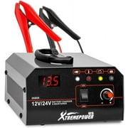 XtremepowerUS 15 Amp Battery Charger 12/24 Volt, Lead Acid Car Battery Charger, Automotive Jump Starter, Upgraded Trickle Charger, Battery Maintainer For Car, Truck, Motorcycle, Lawn Mower, Boat