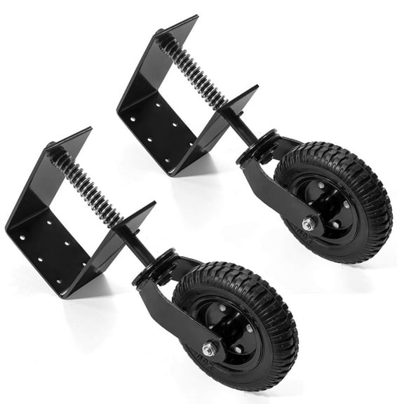 Stark USA Heavy Duty Fence Gate Wheel 2 Pack, 8" Gate Wheels For Wooden Or Metal Gate, Spring Loaded Farm Caster Support Wheel With Suspension For Swing Rolling Metal Tube Gate, Flat Free Tire, 360 S