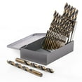 Stark USA 21PC Industrial Drill Bit Set Black/Gold Finish, 1/16