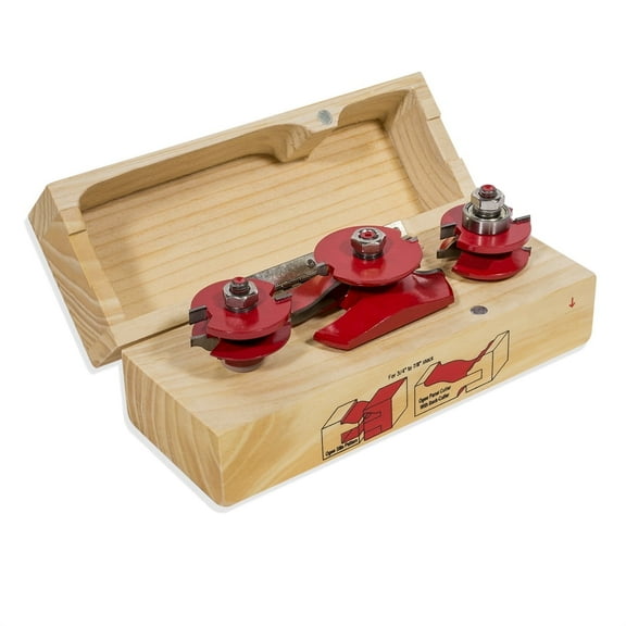 Stark USA 3PC Router Bit Set, Raised Panel Cabinet Door Making Router Bit Set, Ogee Rail and Stile Router Bit Set, Professional Carbide Milling Cutters for Woodworking 1/2" Shank