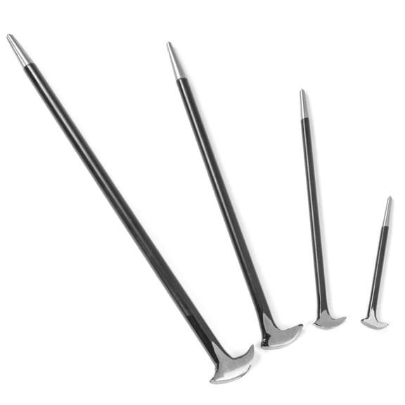 Stark USA 4-Piece Heel Pry Bar Set, Rolling Head Pry Bars with Alignment End, Drop-Forged Heat-Treated Steel, 6", 12", 16" & 20"