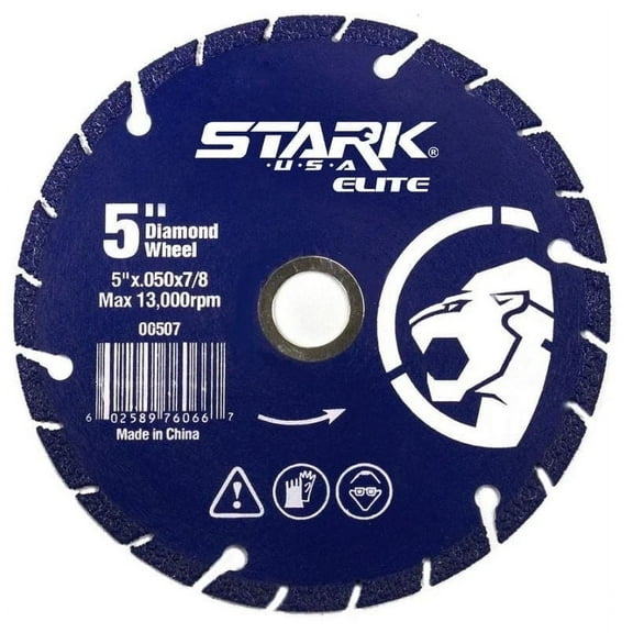 Stark USA 5" inch Ultra Fast Diamond Edge Cut off Wheel, Abrasive, 7/8 Arbor, Circular Saw, Cutting