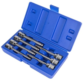 Stark USA 7PC 3/8" Drive Extra Long Ball End Hex Bit Socket Set, Metric, Premium S2 Alloy Steel | 3mm - 10mm Set