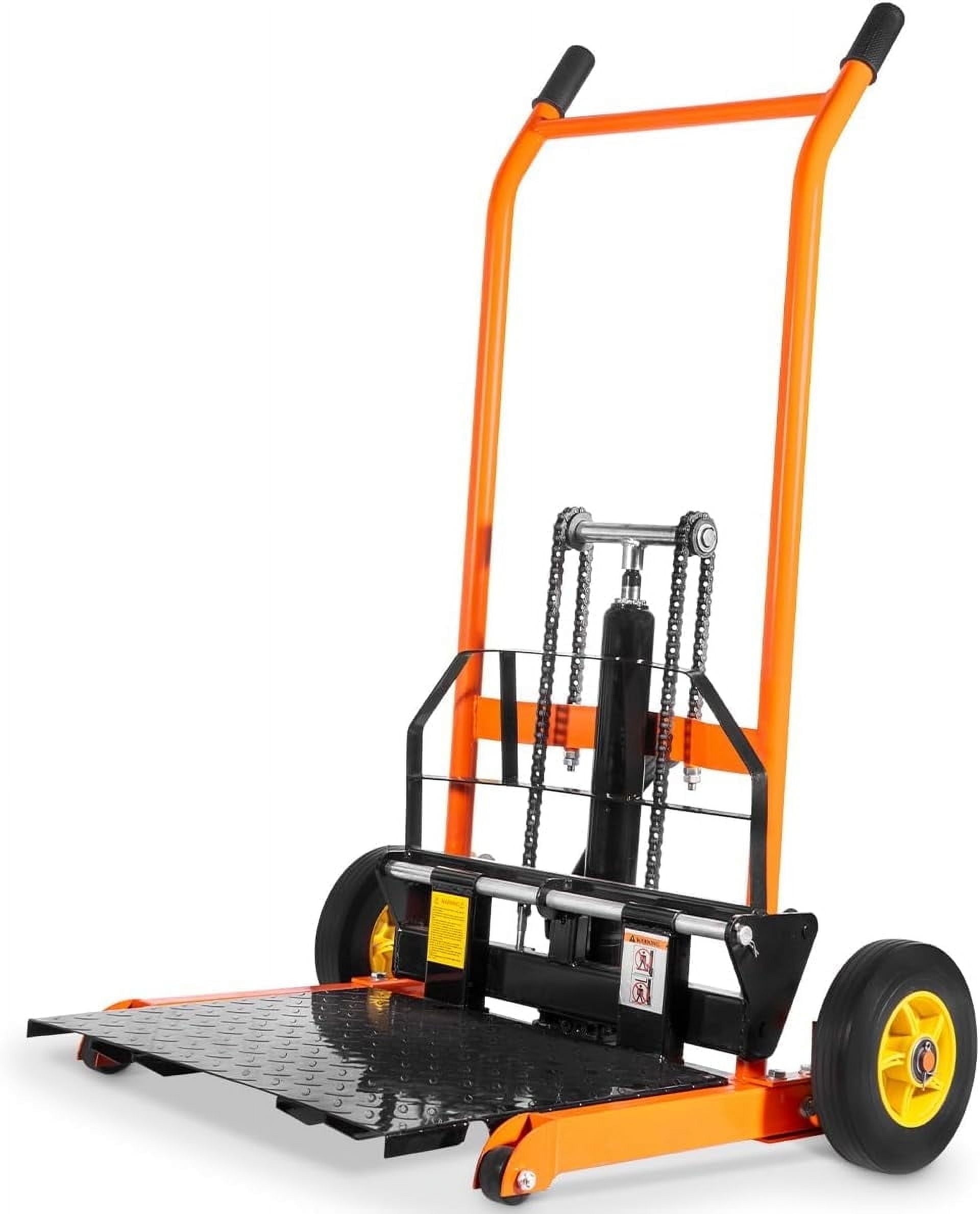 Stark USA Hydraulic Material Lift Cart, 441 lb Portable Winch Stacker with Flat Bed & Fork Arms, 36 Lift Height