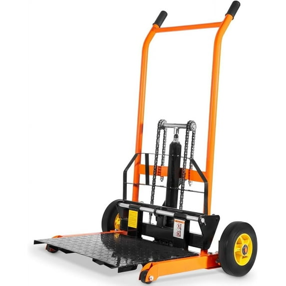 Stark USA Hydraulic Material Lift Cart, 441 lb Portable Winch Stacker with Flat Bed & Fork Arms, 36” Lift Height