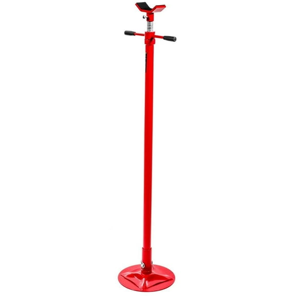 Stark USA Underhoist Support Stand, 1/2 Ton Capacity, 12 Inch Diameter Base, Contoured Saddle, Bearing Mounted Spin Handle, Supports Vehicle Components