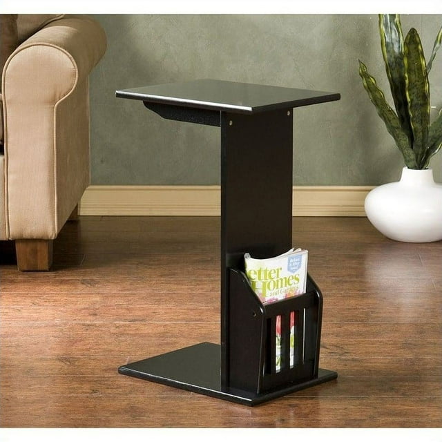 SEI Furniture Upton Magazine Snack Table in Black