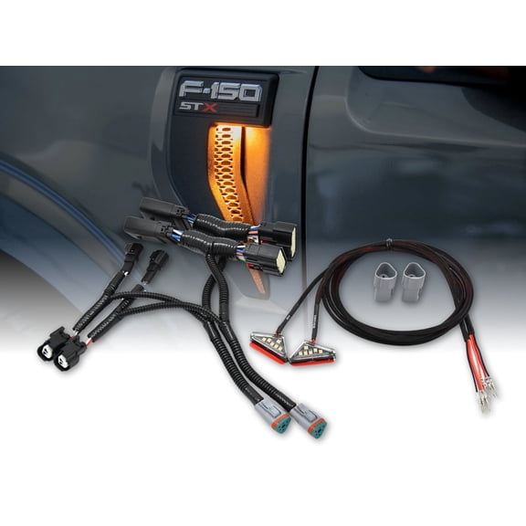 Starkey Products 2021-2023 Ford F-150 Fender Vent Lighting Kit for Halogen or LED Reflector Headlights (Amber)