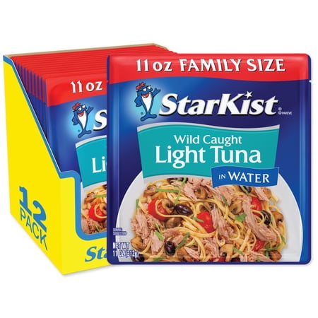 (12 pack) StarKist Chunk Light Tuna in Water, Wild Caught, 19g Protein, 11 oz Pouch