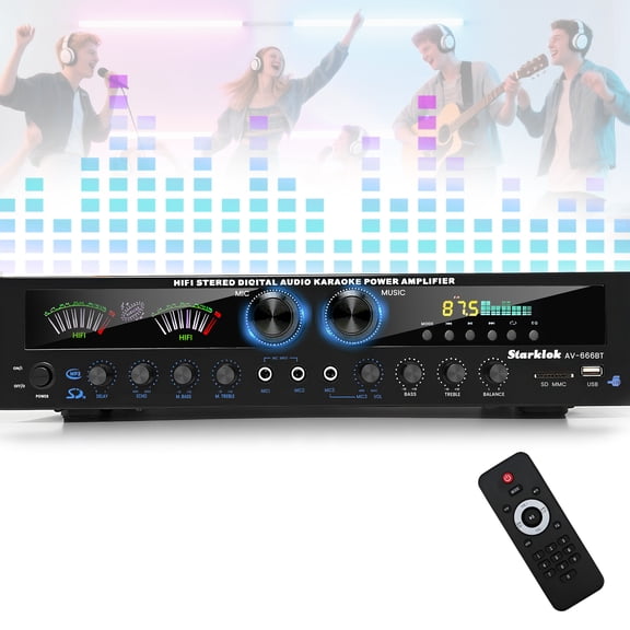 Starklok 7.2 Channel 1000W Surround Stereo Receiver Bluetooth Audio Power Amplifiers for Home Theater Stereo System