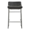 thumbnail image 1 of Moe's Home Collection Starlet Counter Stool Onyx Black Leather -Set Of Two, 1 of 10