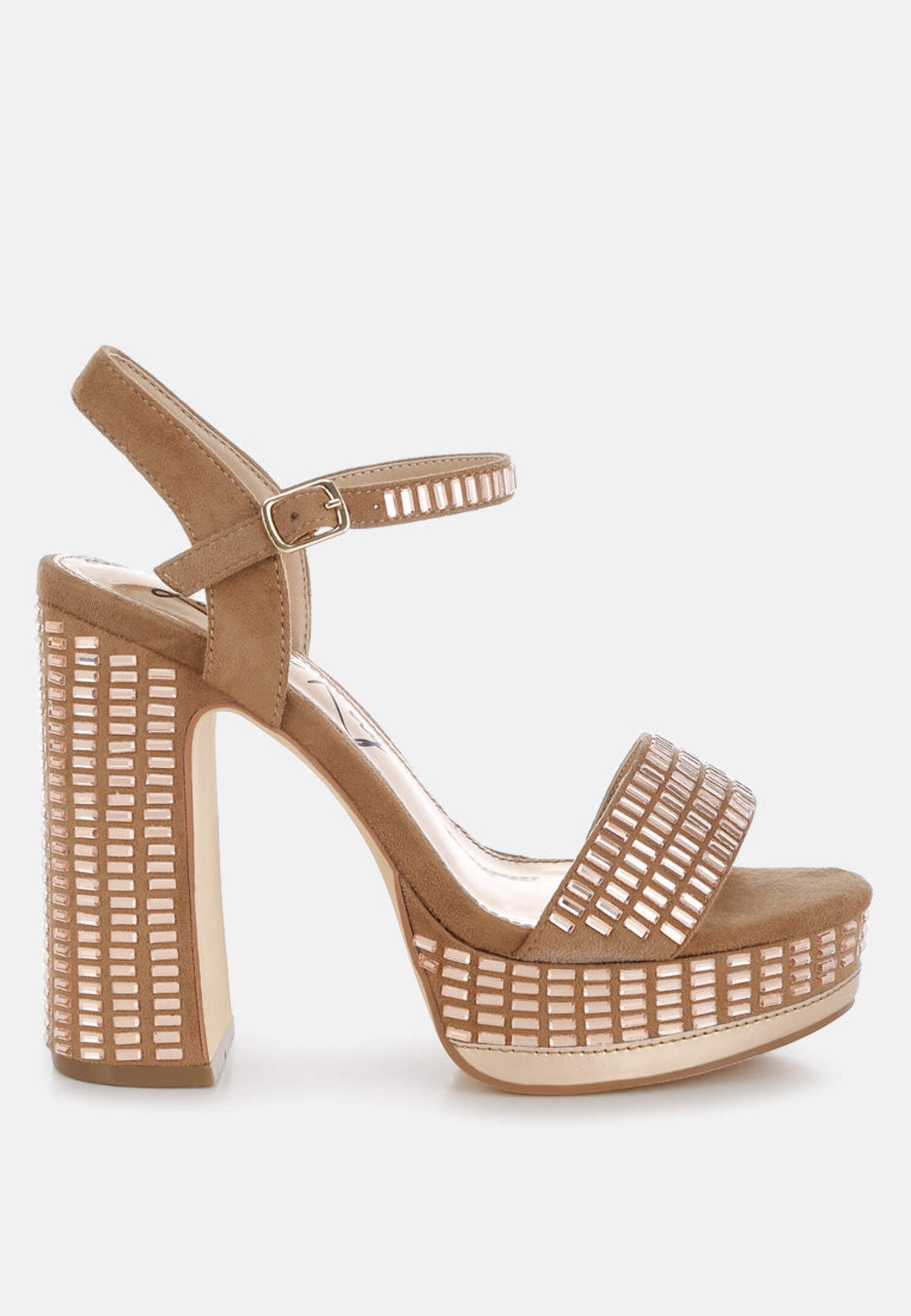 embellished ankle strap heels