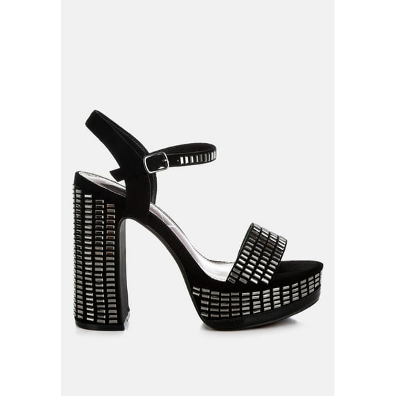 Starlet Rhinestones Embellished Ankle Strap Heels