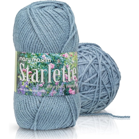 Mary Maxim Starlette Knitting and Crochet Yarn - Acrylic Yarn Worsted Weight Yarn, Azure